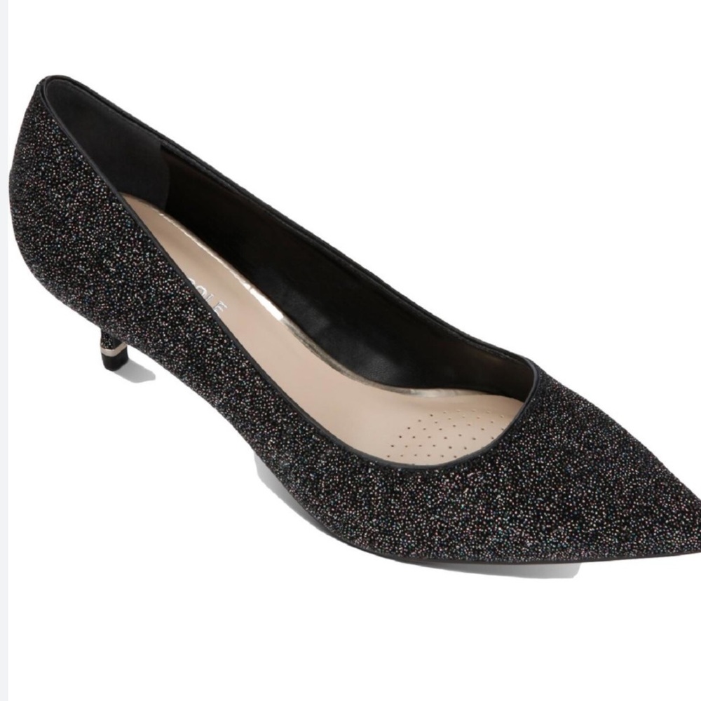 Ellen Tracy Glitter Kitten Heels